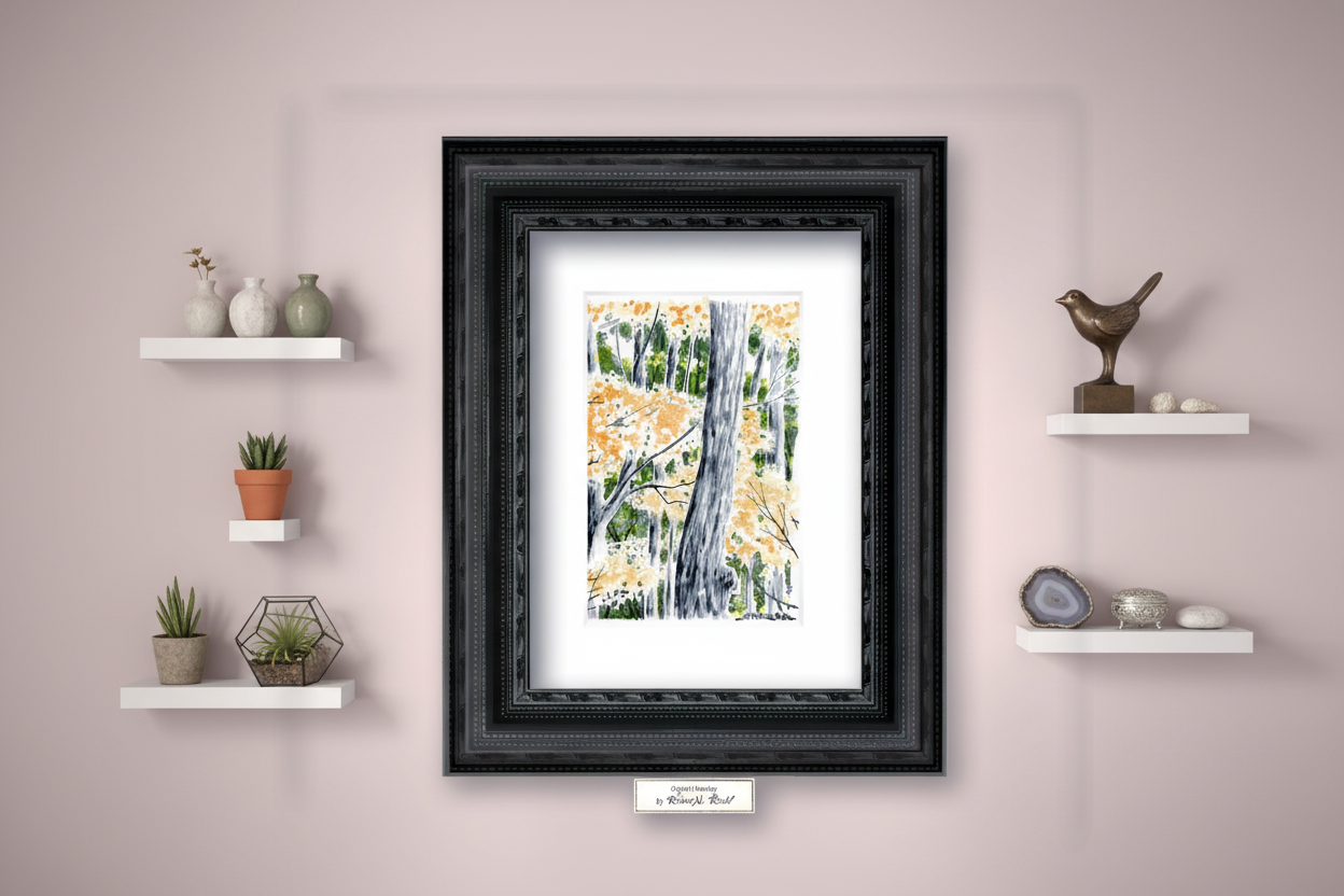 "Golden Canopy, Pennsylvania" - Artist's Original Watercolor  | Appalachian Trail Thru Hikers Art