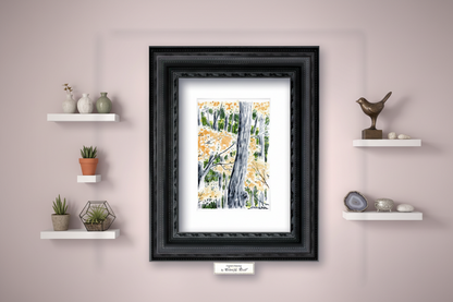 "Golden Canopy, Pennsylvania" - Artist's Original Watercolor  | Appalachian Trail Thru Hikers Art
