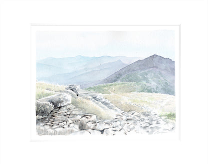 "Franconia Ridge Walk" - 11x14 Watercolor Print  | Appalachian Trail Inspired Artwork