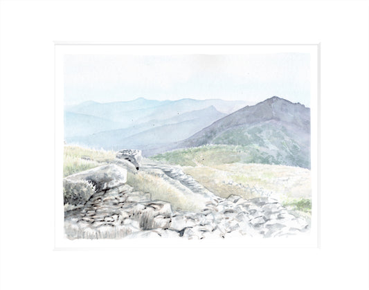 "Franconia Ridge Walk" - 11x14 Watercolor Print  | Appalachian Trail Inspired Artwork