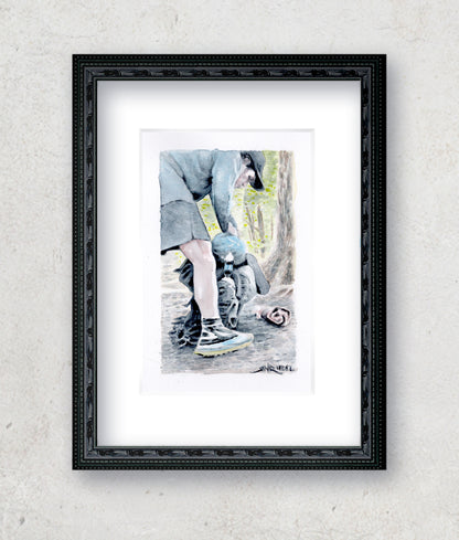 "What We Carry" - Artist's Original Watercolor  | Appalachian Trail Thru Hikers Art