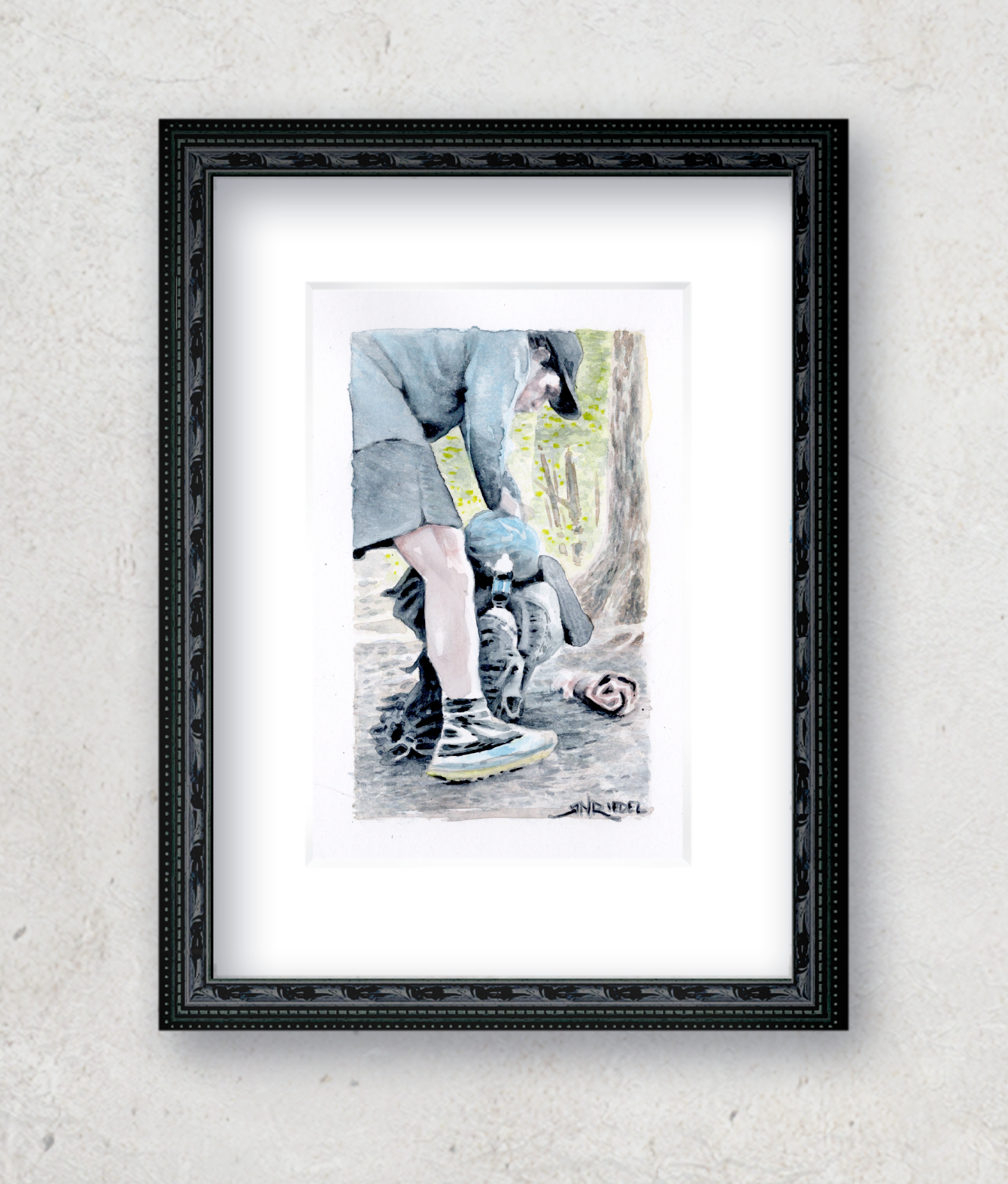 "What We Carry" - Artist's Original Watercolor  | Appalachian Trail Thru Hikers Art