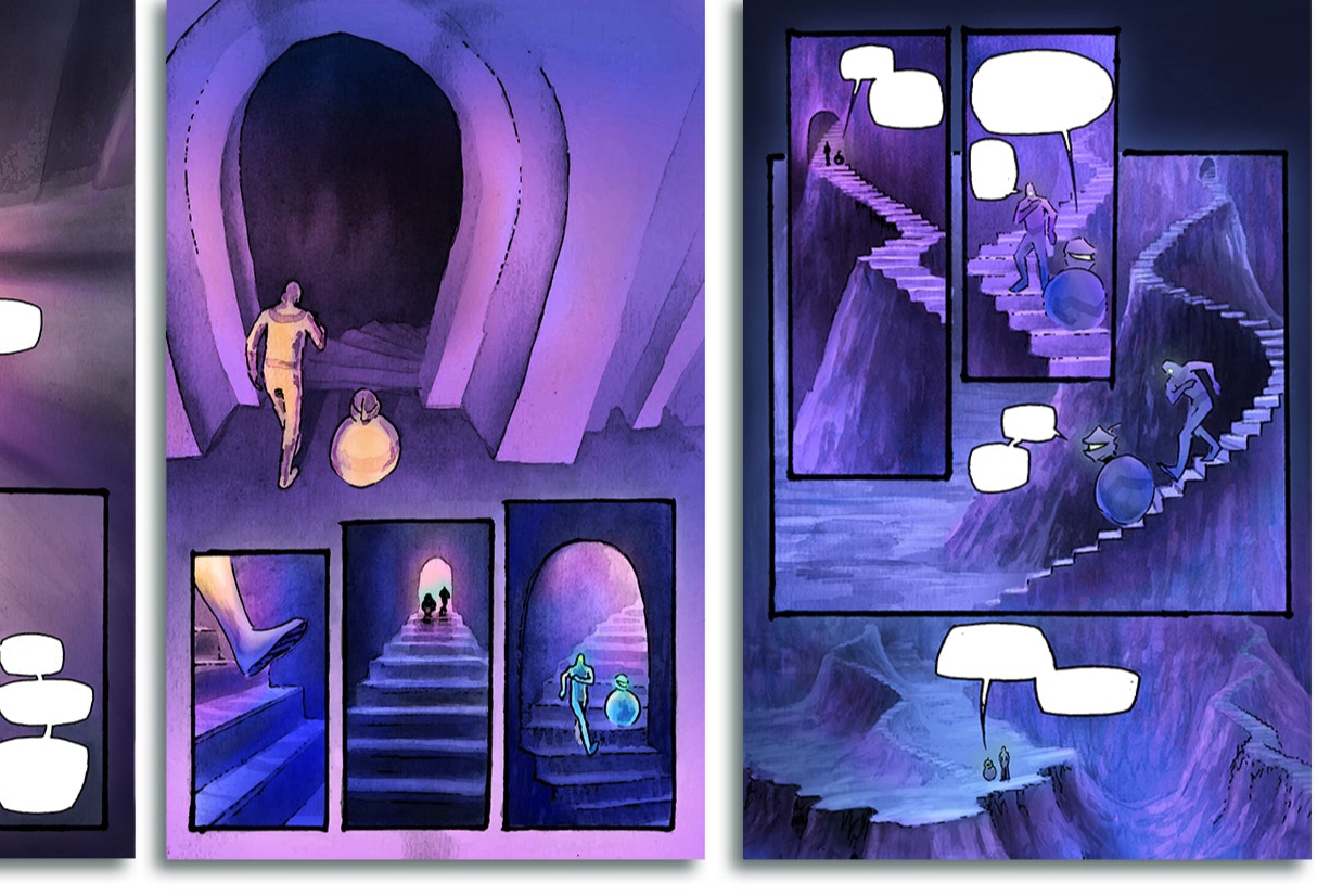 Hugo and Nox Comic Book Issue #1 – Hand-Painted Watercolor Fantasy Comic by Robert N. Riedel (5x7 Digest Size)