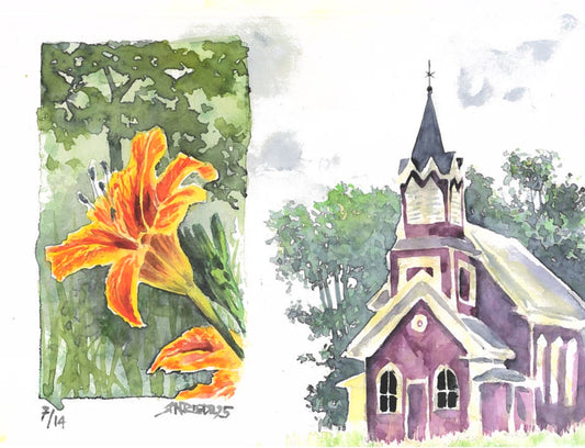 "Trail Town- Monson, Maine" - 11x14 Watercolor Print  | Appalachian Trail Inspired Artwork