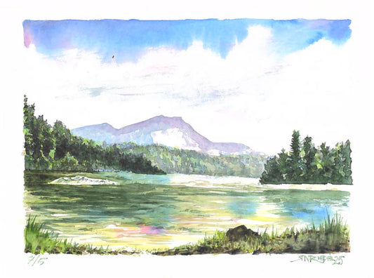 "Beneath Katahdin's Sky- 11x14 Watercolor Print  | Appalachian Trail Inspired Artwork