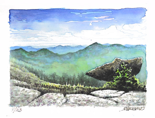 "View from Saddleback Mountain" - 11x14 Watercolor Print  | Appalachian Trail Inspired Artwork