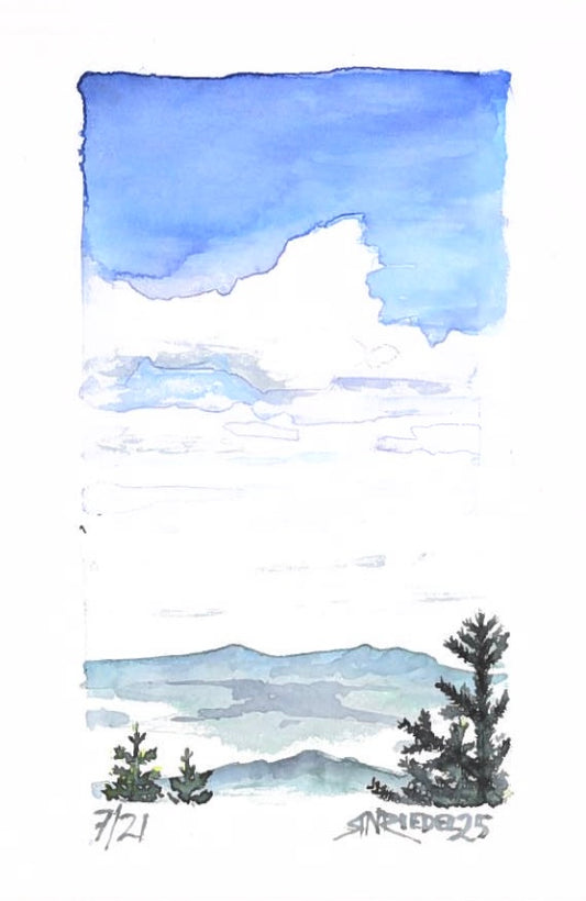 “Quiet Horizon” - 8x10 Watercolor Print | Appalachian Trail Inspired Art