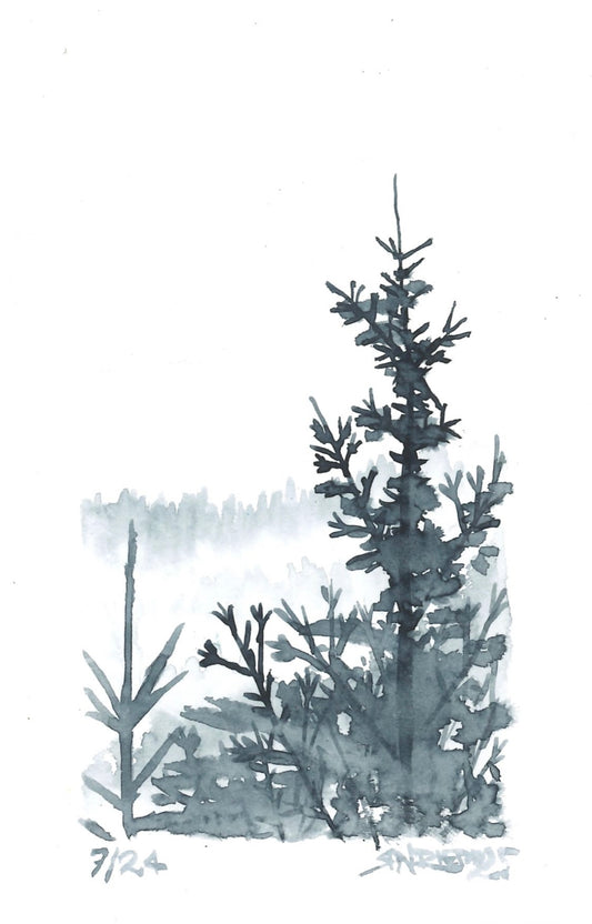 “Silent Silhouette” - 8x10 Watercolor Print | Appalachian Trail Inspired Art