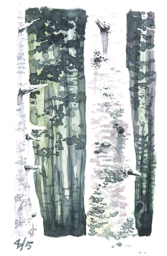 “Tree Bark” - 8x10 Watercolor Print | Appalachian Trail Inspired Art