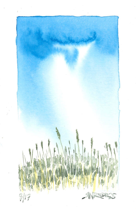 “Yellow Field of Vermont” - 8x10 Watercolor Print | Appalachian Trail Inspired Art