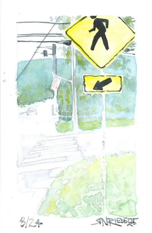 “Hiker Crossing” - 8x10 Watercolor Print | Appalachian Trail Inspired Art