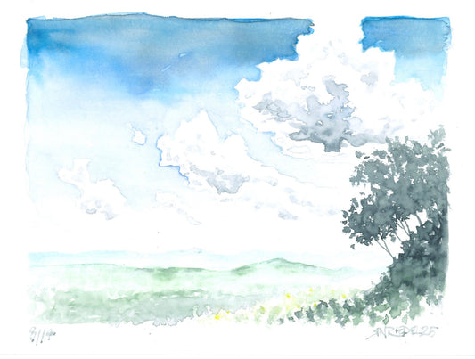 "Hilltop Daydream" 11x14 Watercolor Print  | Appalachian Trail Inspired Artwork