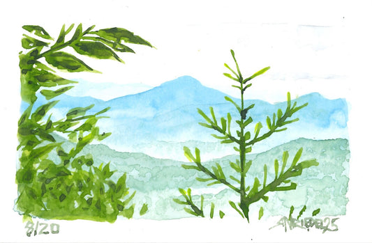 "Where the Trees Meet the Sky” - 8x10 Watercolor Print | Appalachian Trail Inspired Art