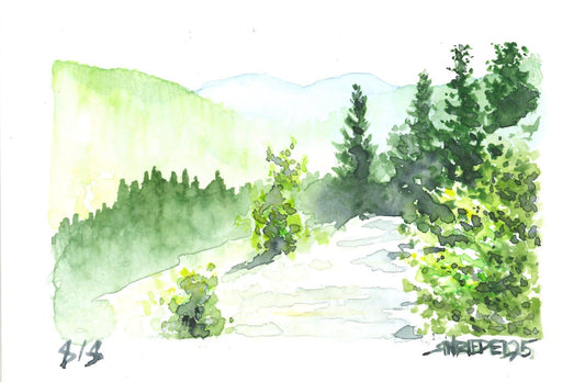 "Distant Green” - 8x10 Watercolor Print | Appalachian Trail Inspired Art