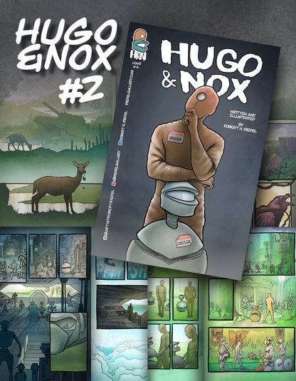 Hugo and Nox Comic Book Issue #2 – Return to Robot City | illustrative Sci-Fi Fantasy by Robert N. Riedel (Standard Size )