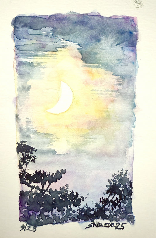 "Night Hiking” - 8x10 Watercolor Print | Appalachian Trail Inspired Art