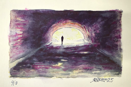 "Light at the End, Central Park” - 8x10 Watercolor Print | Appalachian Trail Inspired Art