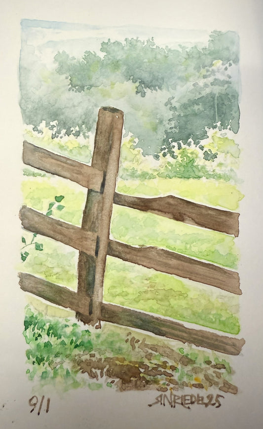 "Farm Stand Fence” - 8x10 Watercolor Print | Appalachian Trail Inspired Art