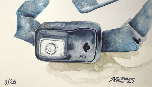 "Headlamp” - 8x10 Watercolor Print | Appalachian Trail Inspired Art