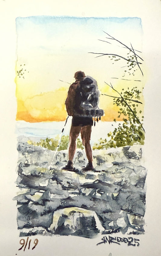 "Bossbae at Sunset, PA” - 8x10 Watercolor Print | Appalachian Trail Inspired Art