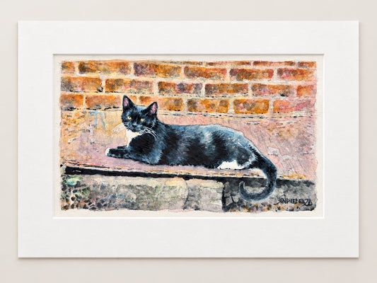 "Tuxedo Kitty" | 8x10 Watercolor Print | Paint With Me Collection