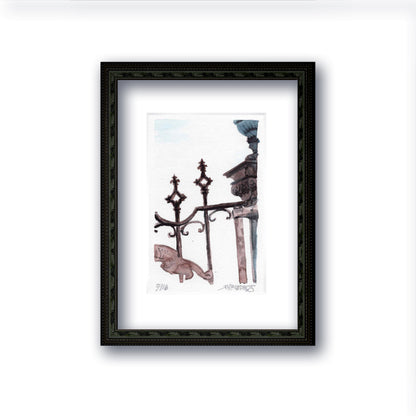 "Graveyard Gate" - Artist's Original Watercolor  | Appalachian Trail Thru Hikers Art