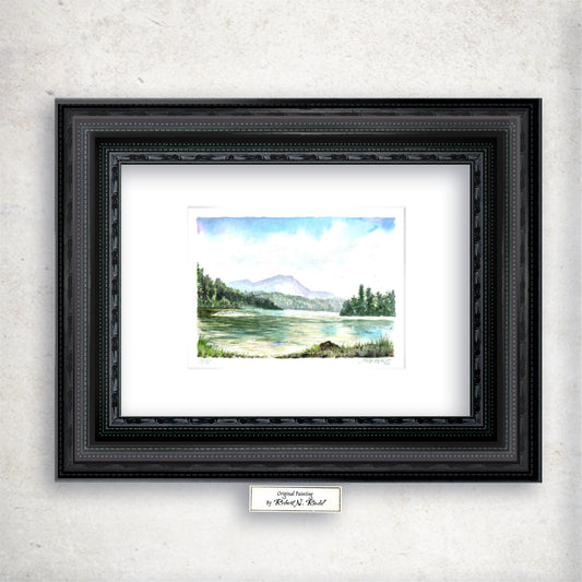 "Beneath Katahdin's Sky " - Artist's Original Watercolor  | Appalachian Trail Thru Hikers Art