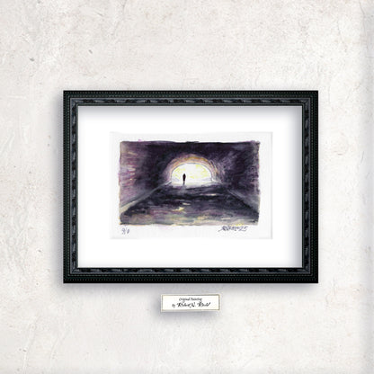 "Light At The End" - Artist's Original Watercolor  | Appalachian Trail Thru Hikers Art