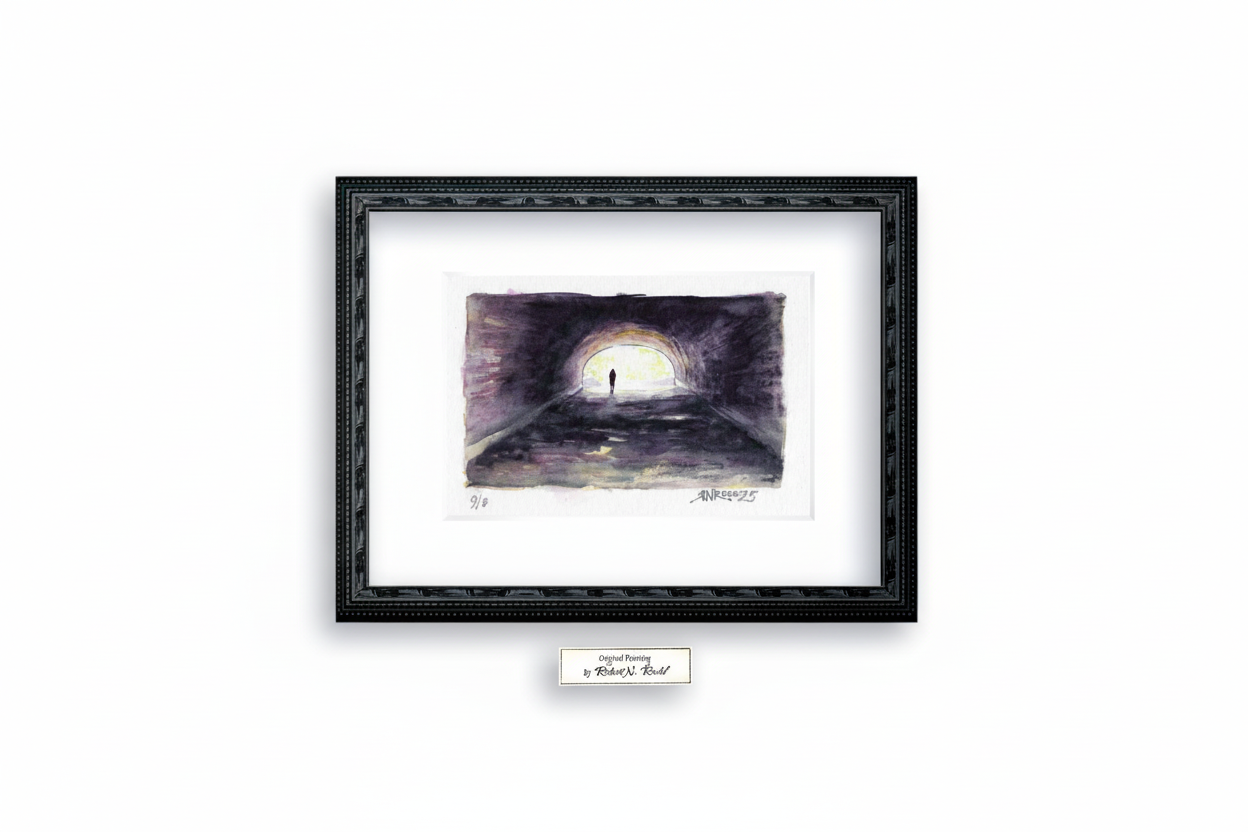 "Light At The End" - Artist's Original Watercolor  | Appalachian Trail Thru Hikers Art