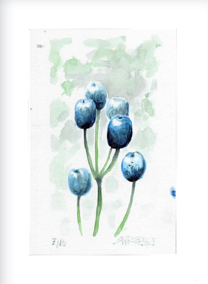 "Blue Harvest" - Artist's Original Watercolor  | Appalachian Trail Thru Hikers Art