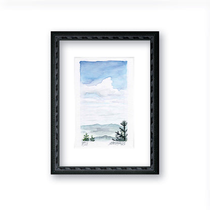 "Quiet Horizon" - Artist's Original Watercolor  | Appalachian Trail Thru Hikers Art