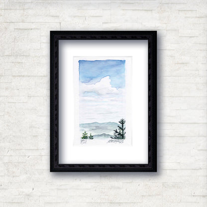 "Quiet Horizon" - Artist's Original Watercolor  | Appalachian Trail Thru Hikers Art