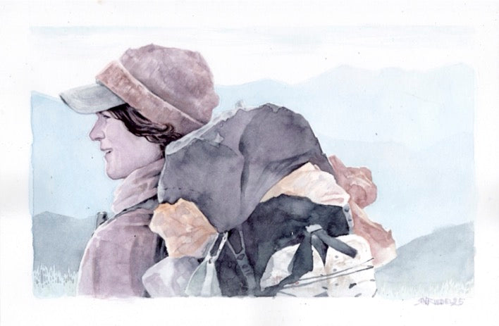 "Miles Ahead" - Artist's Original Watercolor  | Appalachian Trail Thru Hikers Art
