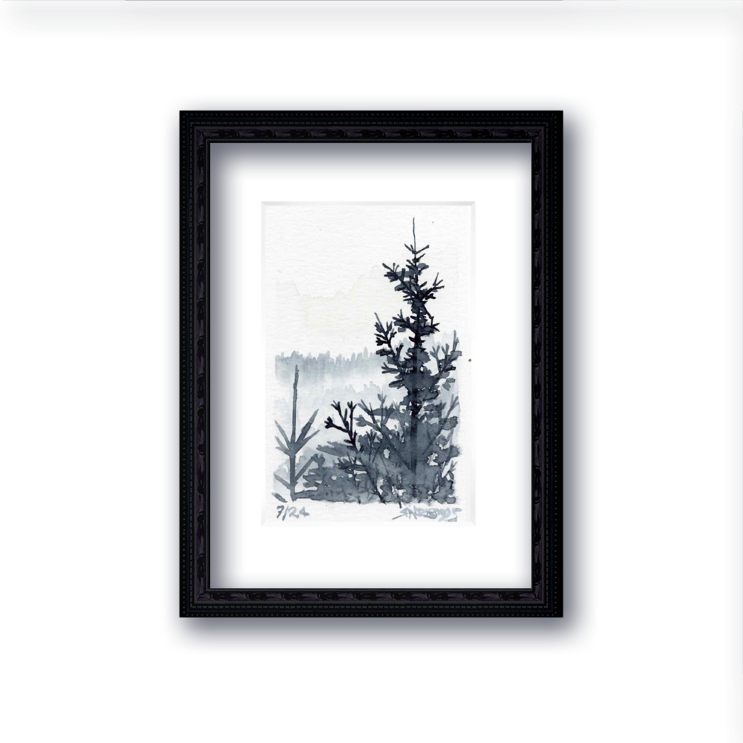 "Silent Silhouette" - Artist's Original Watercolor  | Appalachian Trail Thru Hikers Art