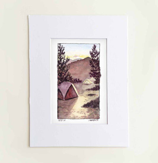 "First Light on the Trail" - 8x10 Watercolor Print | Pacific Crest Trail Inspired Art
