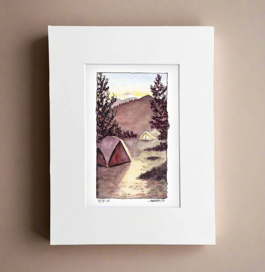 "First Light on the Trail" - 8x10 Watercolor Print | Pacific Crest Trail Inspired Art
