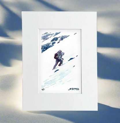 "Roadrunner and Mather" - 8x10 Watercolor Print | Climbing Through the Sierra | Pacific Crest Trail Art