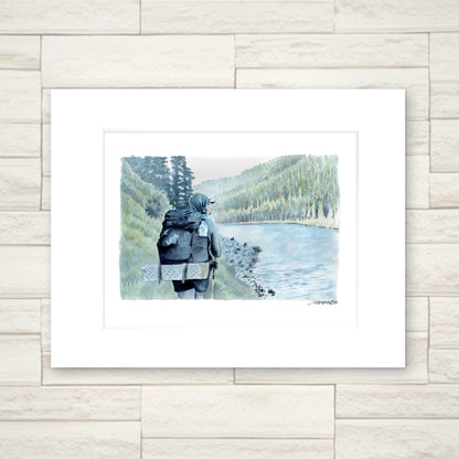 "Almost There" - 11x14 Watercolor Print |  Watercolor Print,  PCT | Pacific Crest Trail Inspired Art