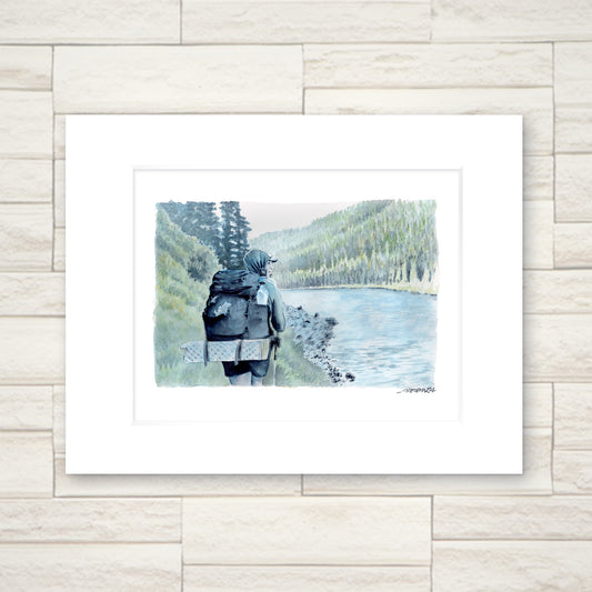 "Almost There" - 11x14 Watercolor Print |  Watercolor Print,  PCT | Pacific Crest Trail Inspired Art