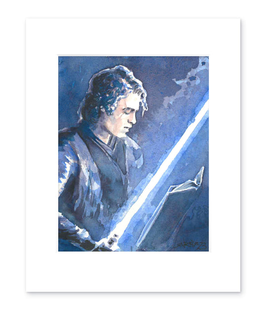 "Anakin" 8x10 Watercolor Print | Hand-Painted Jedi Watercolor Print | Star Wars Tribute Artkin