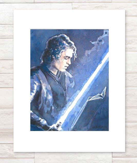 "Anakin" 8x10 Watercolor Print | Hand-Painted Jedi Watercolor Print | Star Wars Tribute Artkin