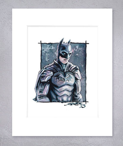"Batman" 8x10 Watercolor Print | Batman Watercolor Art Print – Hand-Painted Dark Knight | Gotham Hero Fan Art