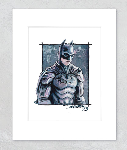 "Batman" 8x10 Watercolor Print | Batman Watercolor Art Print – Hand-Painted Dark Knight | Gotham Hero Fan Art