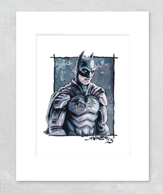 "Batman" 8x10 Watercolor Print | Batman Watercolor Art Print – Hand-Painted Dark Knight | Gotham Hero Fan Art