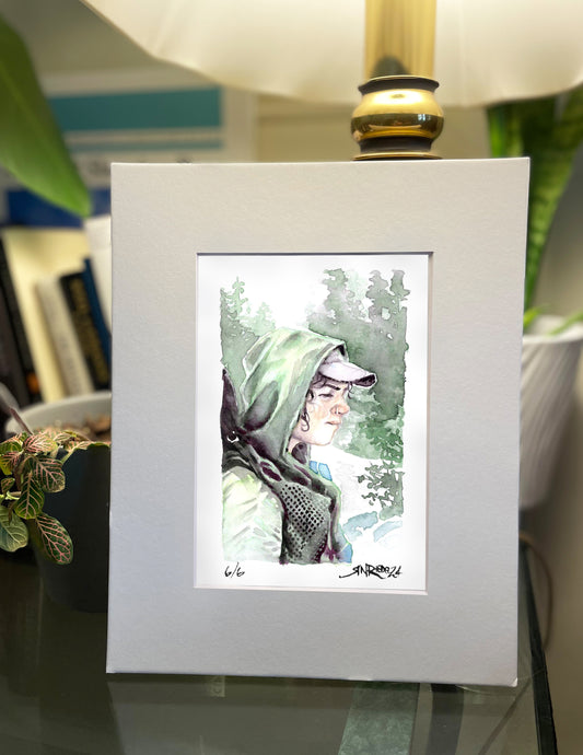 "Bossbae in June"  8x10  Watercolor Print | Hand-Painted Portrait on the Pacific Crest