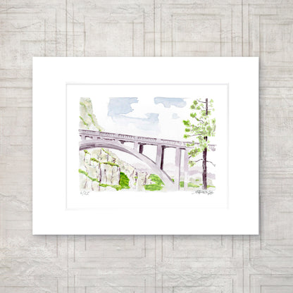 "Rainbow Bridge" - 11x14 Watercolor Print | Donner Summit Watercolor Print | Pacific Crest Trail Inspired Art