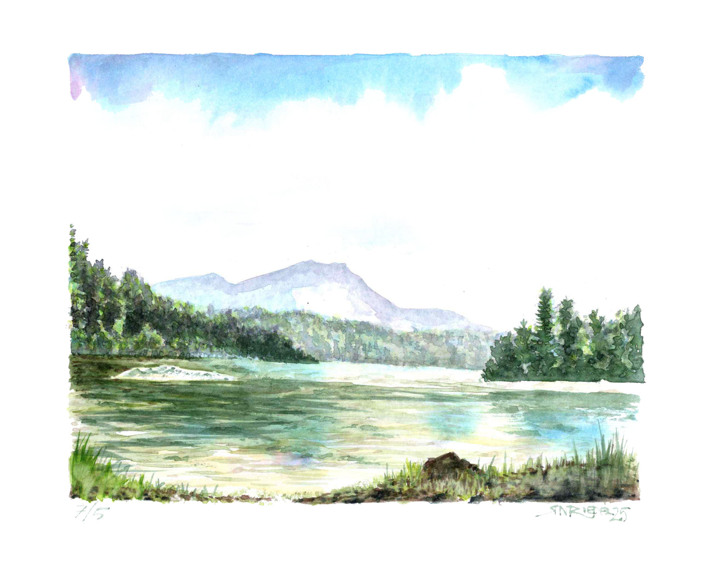 "Beneath Katahdin's Sky- 11x14 Watercolor Print  | Appalachian Trail Inspired Artwork