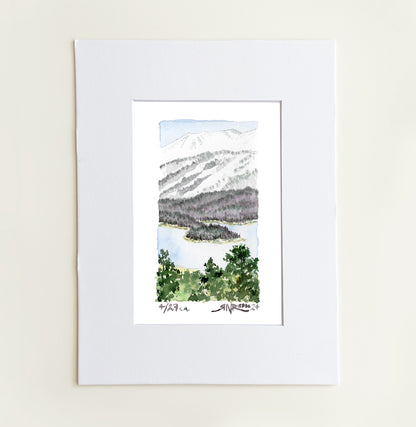 “Reflections at Big Bear” - 8x10 Watercolor Print | Pacific Crest Trail Inspired Art