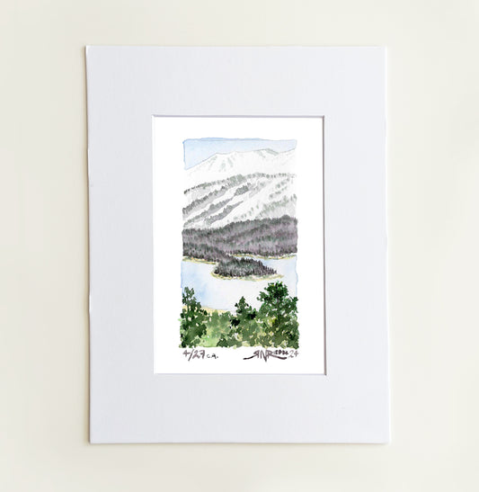 “Reflections at Big Bear” - 8x10 Watercolor Print | Pacific Crest Trail Inspired Art