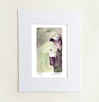 “Trail Boss” - 8x10 Watercolor Print | PCT Portrait | Pacific Crest Trail Inspired Art